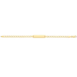 9ct Gold Babies' Curb Rectangular Id Plate Bracelet 