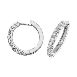 Diamond Hoops In 18ct White Gold 