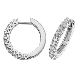 Diamond Hoops In 18ct White Gold 