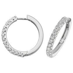Diamond Hoops In 18ct White Gold 