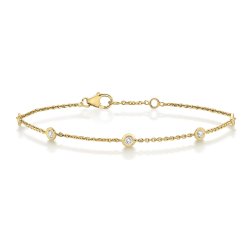 Diamond Rubover Bracelet In 9ct Gold 