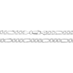 Silver Figaro Pave Chain 