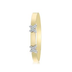 9ct Yel Gold Butterfly Baby Bangle 