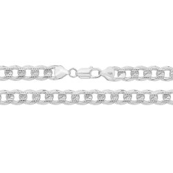 Silver Curb Pave Chain 