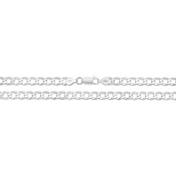 Silver Flat Open Curb Chain 
