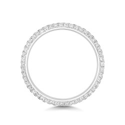 Diamond Pave Set 3 Row Eternity Ring In Platinum 