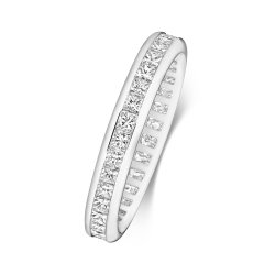 Diamond Channel Set Princess Cut Full Eternity Ring In 18ct Gold 