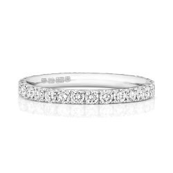 Diamond Cut Down Set Full Eternity Ring In Platinum 