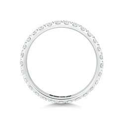 Diamond Cut Down Set Half Eternity Ring In 18ct White Gold 