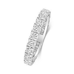 Diamond Claw Set Full Eternity Ring In 18ct White Gold 