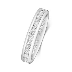 Diamond Channel Set Eternity Ring In 18ct White Gold 