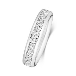 Diamond Channel Set Eternity Ring In 18ct White Gold 