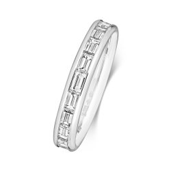 Diamond Channel Set Baguette Eternity Ring In Platinum 