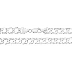 Silver Flat Open Curb Chain 