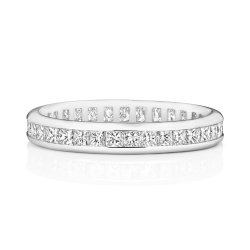 Diamond Channel Set Princess Cut Full Eternity Ring In 18ct Gold 