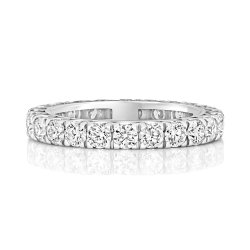 Diamond Claw Set Full Eternity Ring In 18ct White Gold 