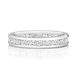 Diamond Channel Set Eternity Ring In 18ct White Gold 