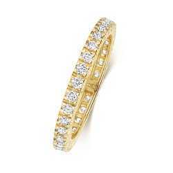 Diamond Claw Set Full Eternity Ring In 18ct Gold 