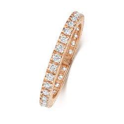 Diamond Claw Set Full Eternity Ring In 18ct Rose Gold 