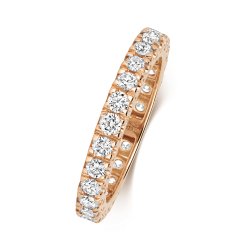 Diamond Claw Set Full Eternity Ring In 18ct Rose Gold 