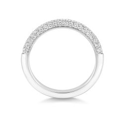 Diamond Pave Set 3 Row Half Eternity Ring In 18ct White Gold 