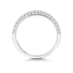 Diamond Pave Set Knife Edge Half Eternity Ring In 18ct White Gold 