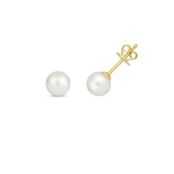 Fresh Water Pearl Earring Studs In 9ct Gold 