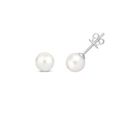 Akoya Pearl Earring Studs In 18ct White Gold 