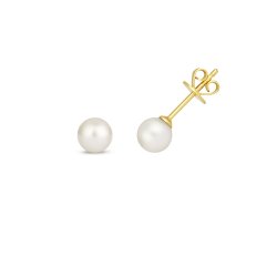 Fresh Water Pearl Earring Studs In 9ct Gold 