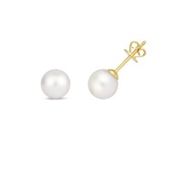 Fresh Water Pearl Earring Studs In 9ct Gold 
