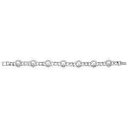 Silver Cast Cz Claddagh Bacelet 