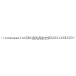 Silver Cz Heart And Mum Braclet 