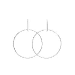 Silver Drop Hoops 