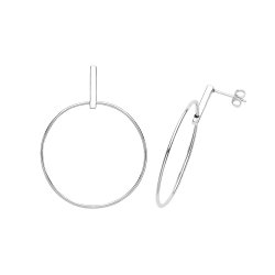 Silver Drop Hoops 