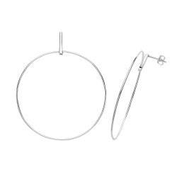 Silver Drop Hoops 