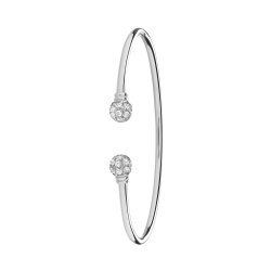 Silver Maidens' Cz Torc Bangle 