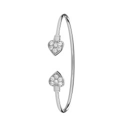 Silver Maidens' Cz Heart Torc Bangle 
