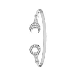 Silver Maidens' Cz Spanner Bangle 