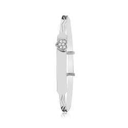 Silver Heart Baby Bangle 
