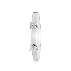 Silver Tedy Bear Baby Bangle 