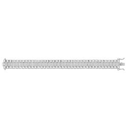 Silver Gents' Cz Set Watch Strap Bracelet 