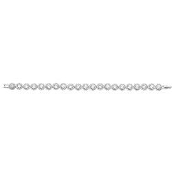 Silver Cz Halo Style Bracelet 