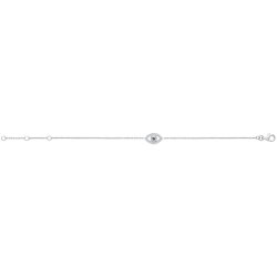 Silver Cz Evil Eye Bracelet 