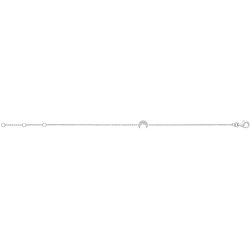 Silver Cz Crescent Moon Bracelet 