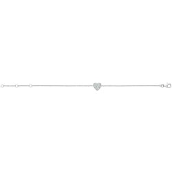 Silver Cz Heart Bracelet 