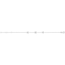 Silver Cz Triple Star Bracelet 