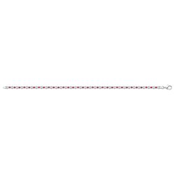 Silver Red Cz Tennis Bracelet 