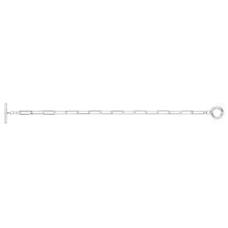 Silver Paper Clip And T Bar Bracelet 