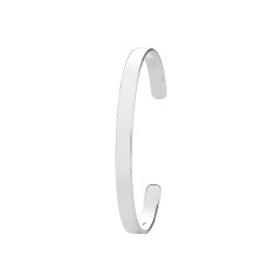 Silver Square Tube Cuff Bangle 