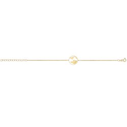 Silver Yellow Gold Plated Globe Bracelet 
